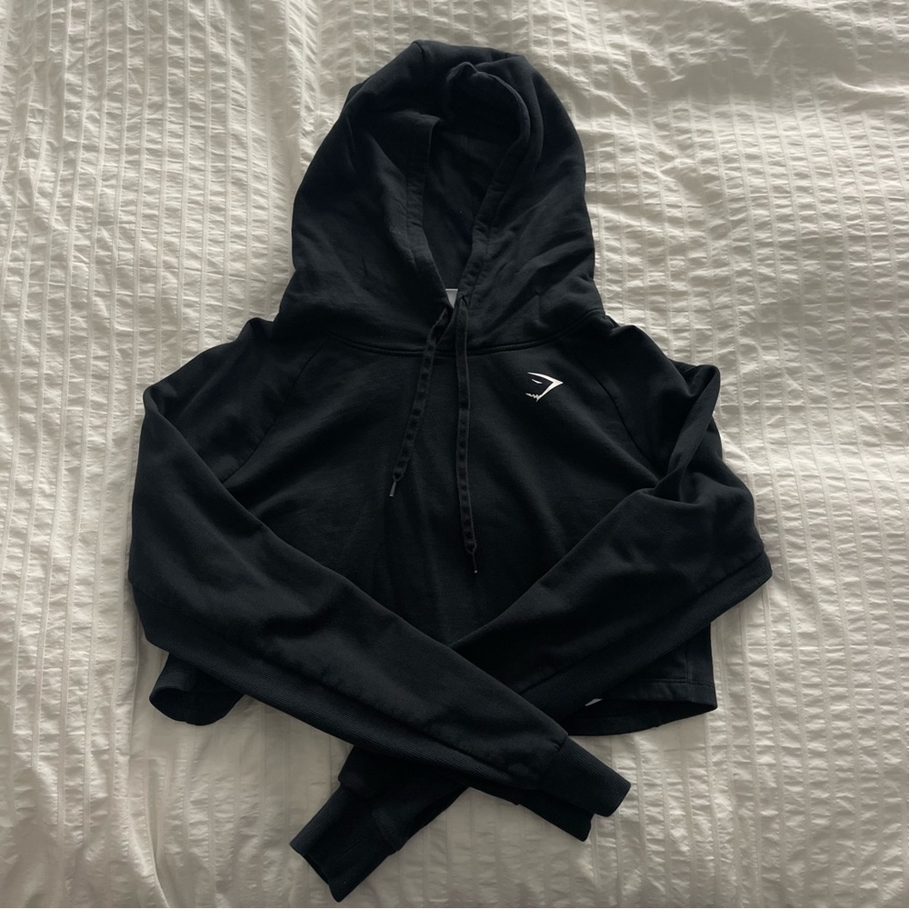 Gymshark Black Cropped Hoodie
